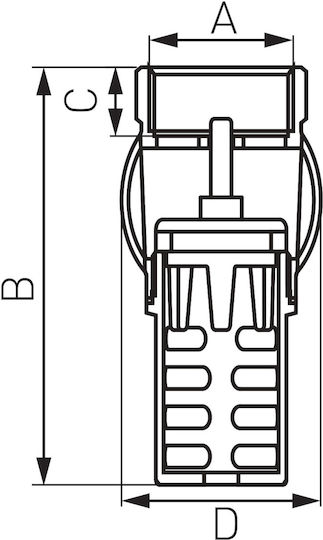 Rückschlagventil Messing Saugfilter 1 1/2"