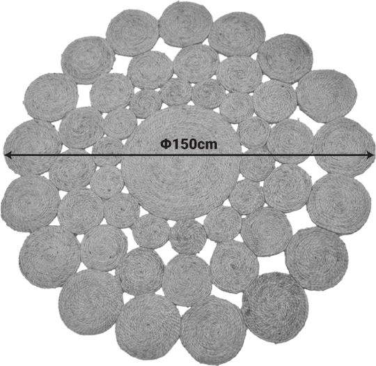 Pakketo Menara Handmade Summer Jute Rug Φ150cm Natural Shade