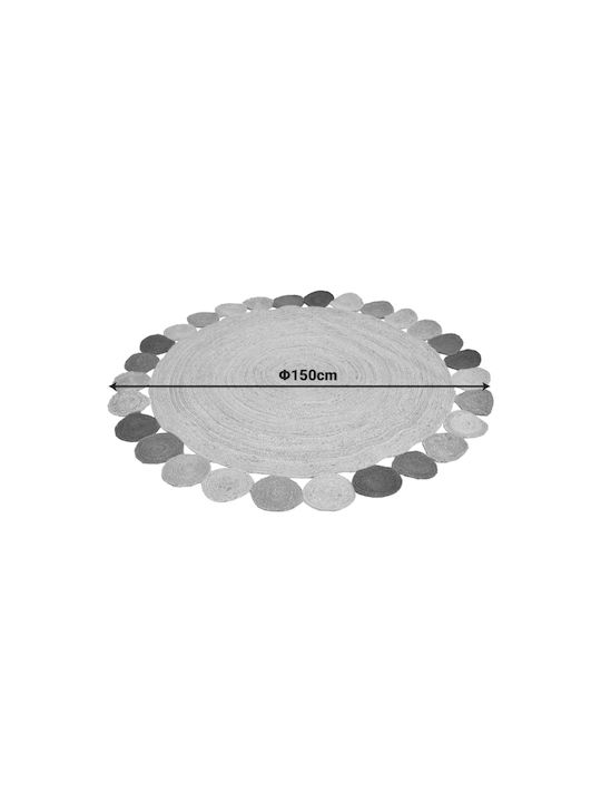 Pakketo Leldo Handmade Round Summer Jute Multicolour Rug Φ150cm