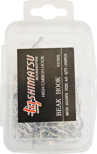 Shimatsu Fishing Hooks Curved 4310 Live Bait 100 Units Black No4/0