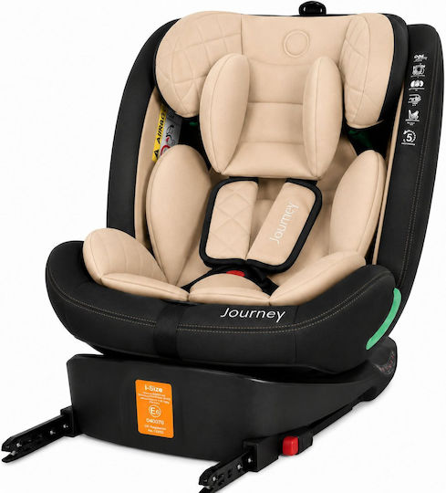 Journey Καθισματάκι Αυτοκινήτου i-Size με Isofix Beige 0-36 kg