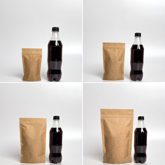 Doypack Eco Paper Bag Without Window 130x70x225 Mm 500 Ml 25 Pieces