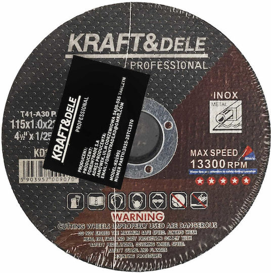 Kraft & Dele Disc de Tăiere pentru Metal 115mm 25 Bucăți