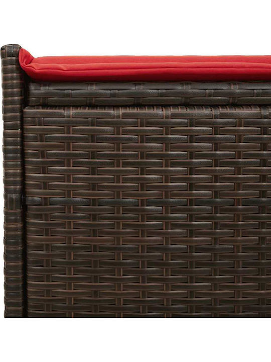 Rattan Gartenbank mit Truhe und Kissen