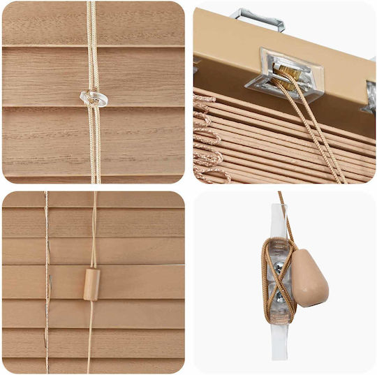 vidaXL Wooden Blind in Brown Colour W120xH130cm