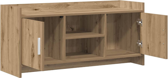 TV Stand Metal & Oak Wood L102xW33xH47cm