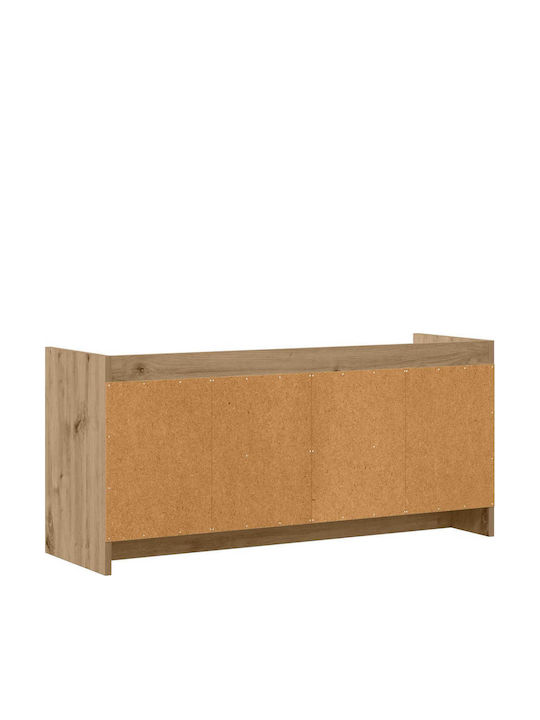 TV-Ständer aus Metall & Eiche Spanplatte M102xT33xH47cm