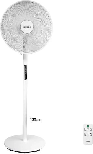 Gruppe Πολυμορφικός Ανεμιστήρας 60W Διαμέτρου 45cm με Τηλεχειριστήριο Λευκός