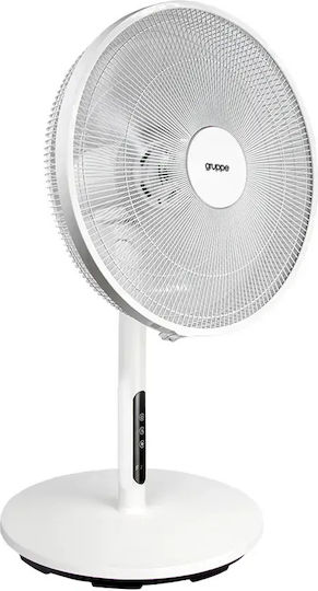 Gruppe Πολυμορφικός Ανεμιστήρας 60W Διαμέτρου 45cm με Τηλεχειριστήριο Λευκός