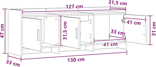 TV Stand White 130x33x47 cm