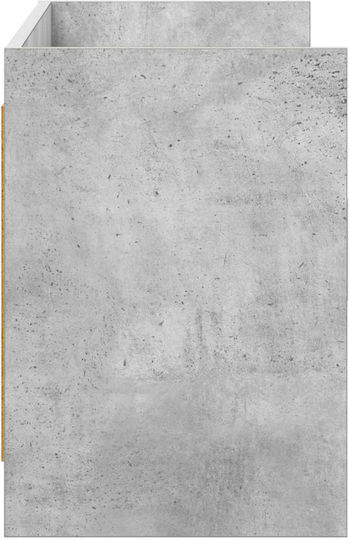 TV-Ständer aus Metall & Holz Grau Beton M130xT33xH47cm