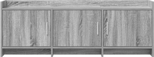 TV-Ständer aus Metall & Holz Grau Sonoma M130xT33xH47cm