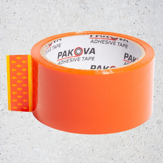 Ταινία Συσκευασίας Pakova Packing Tape σε Πορτοκαλί Χρώμα 3τμχ