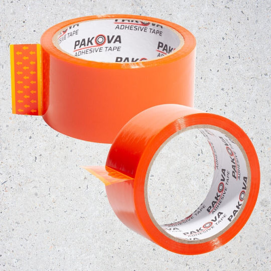Ταινία Συσκευασίας Pakova Packing Tape σε Πορτοκαλί Χρώμα 3τμχ