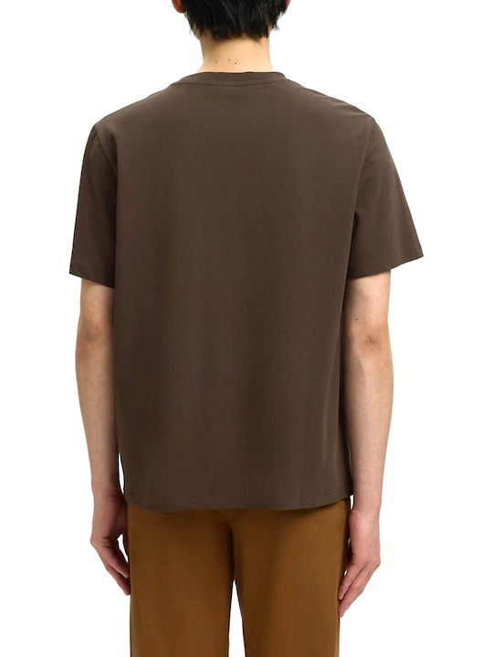 Selected Neck T-shirt Καφε