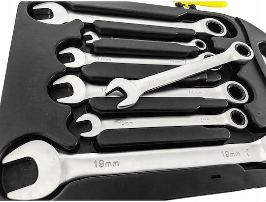 Set Chei Poligonale Germane Cu Inel Cu Clichet 8-19mm 7 Bucăți