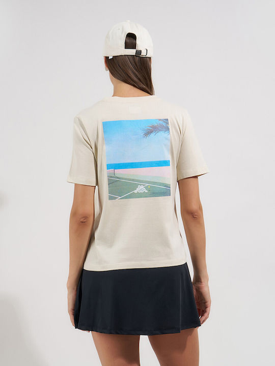 Ideabe Γυναικείο T-shirt Μπεζ