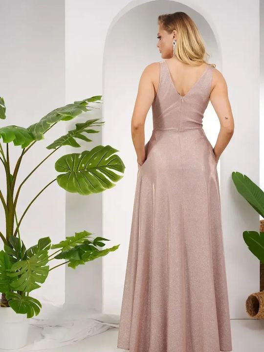 Summer Maxi Evening Wrap Gold Dress