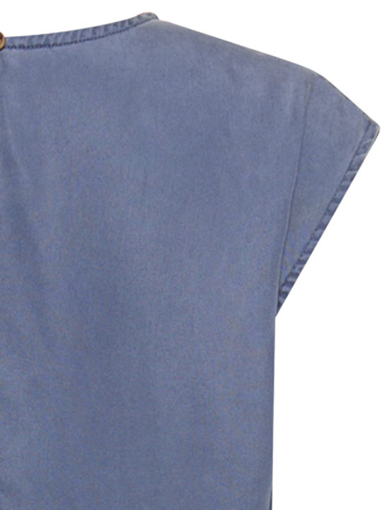 Sommer Midi Damenkleid Blau