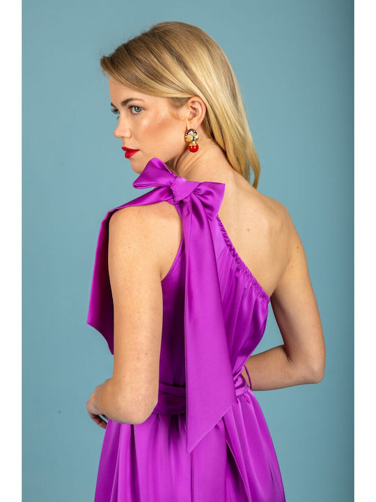 Summer Midi Dress for Wedding - Christening Intense Violet