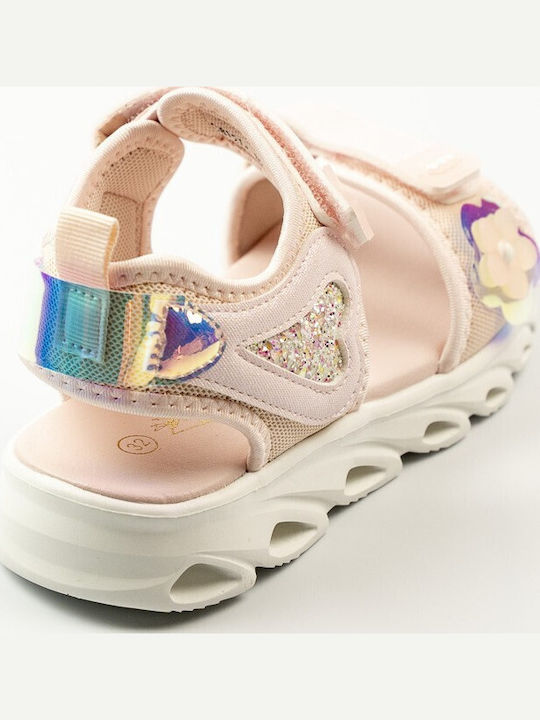 Kindersandalen mit Bügel- und Schleifenverschluss Rosa