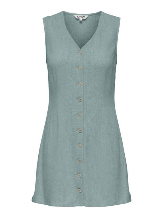Siesta Summer Mini Dress Open Back Green