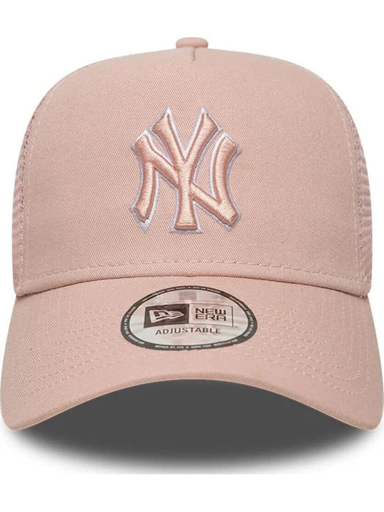 New Era New York Yankees League Outline E-frame Trucker Cap Jockey Pastel Pink 60856375