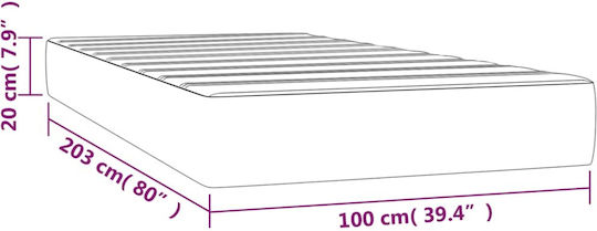 vidaXL Single Ergonomic Mattress 100x203x20cm with Pocket Springs