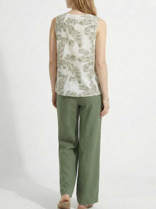 Pantaloni Dama Largi Kaki T26110-Kaki