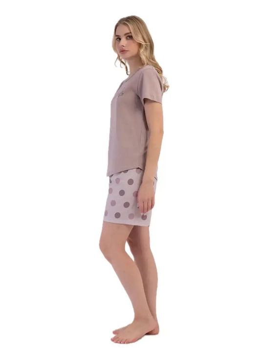 Vienetta Secret Vienetta Secret Damen Schlafanzug & Pyjamas Sommer Baumwoll Rosa Vienetta Secret Vienetta Secret Damen Schlafanzug & Pyjamas Sommer Baumwoll Rosa
