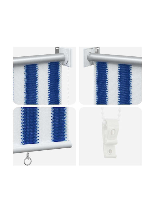 vidaXL Πλαϊνό Ρολό Σκίασης Βεράντας με Led Μπλε 2.05x2.3m