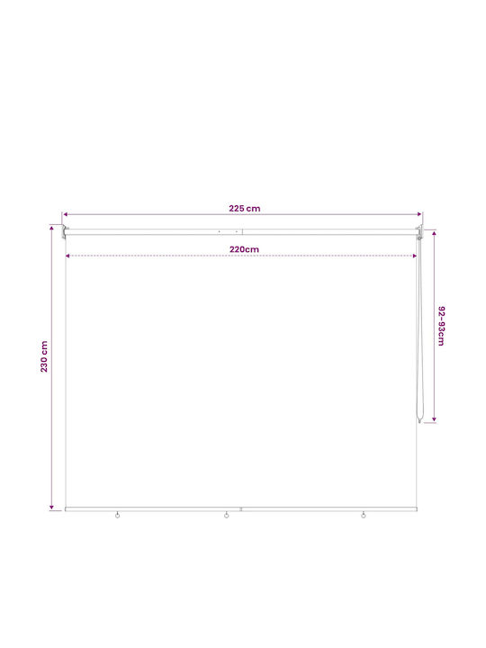 vidaXL Rola De Protecție Solară Sideway Pentru Terasă Cu LED Albastră 2.25x2.3m
