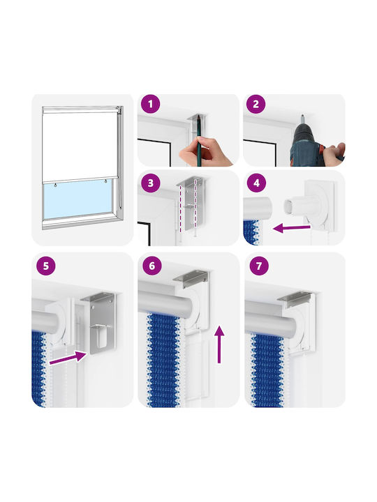 vidaXL Rola De Protecție Solară Sideway Pentru Terasă Cu LED Albastră 3.55x2.3m