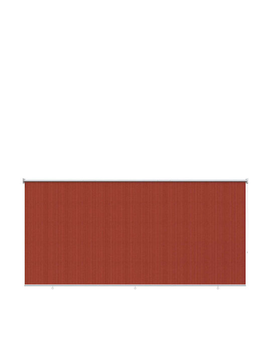 vidaXL Seitliches Sonnenschirm-Rolle für Terrasse mit LEDs Orange 4x2.3m