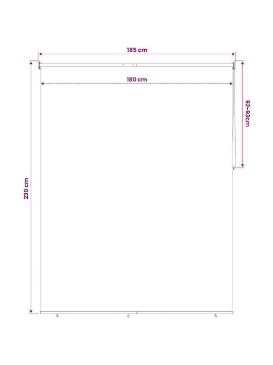 vidaXL Rola De Protecție Solară Sideway Pentru Terasă Cu LED Portocalie 1.8x2.3m