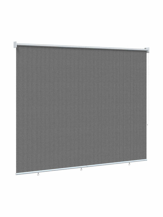 vidaXL Seitliches Sonnenschirm-Rolle für Terrasse mit LEDs Grau 1,6x2,3m