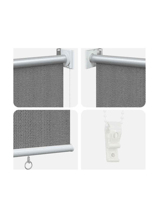 vidaXL Πλαϊνό Ρολό Σκίασης Βεράντας με Led Γκρι 1.8x2.3m