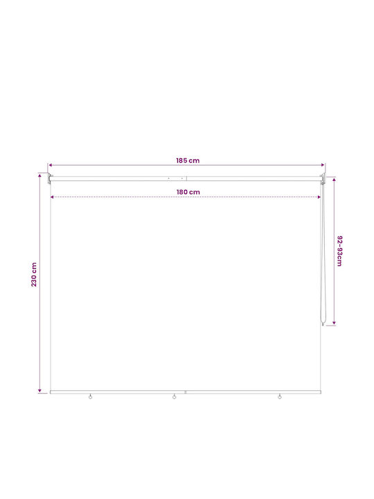 vidaXL Πλαϊνό Ρολό Σκίασης Βεράντας με Led Καφέ 1.8x2.3m