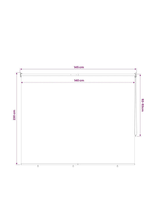 vidaXL Πλαϊνό Ρολό Σκίασης Βεράντας με Led Καφέ 1.4x2.3m