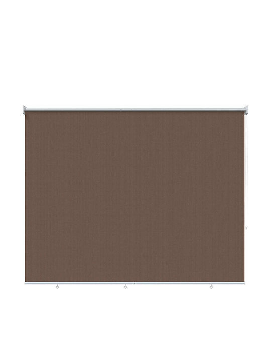 vidaXL Side Sunshade Roller for Terrace with LEDs Brown 1.8x1.4m