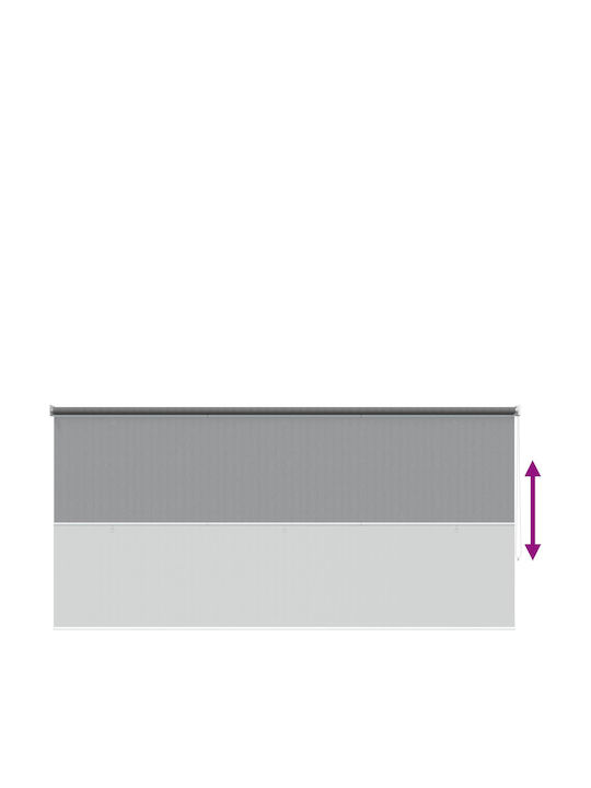 vidaXL Side Sunshade Roller For Terrace With LEDs Grey 2.4x1.4m