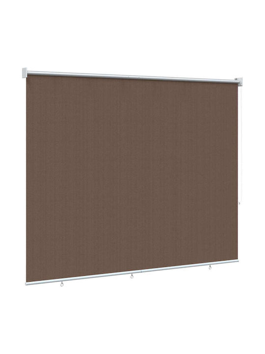 vidaXL Seitliches Sonnenschirm-Rolle für Terrasse mit LEDs Braun 2.2x2.3m