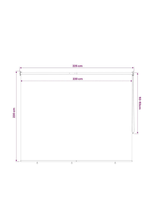 vidaXL Seitliches Sonnenschirm-Rolle für Terrasse mit LEDs Braun 2.2x2.3m