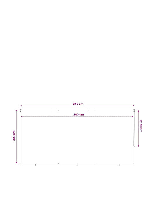 vidaXL Πλαϊνό Ρολό Σκίασης Βεράντας με Led Καφέ 2.4x2.3m