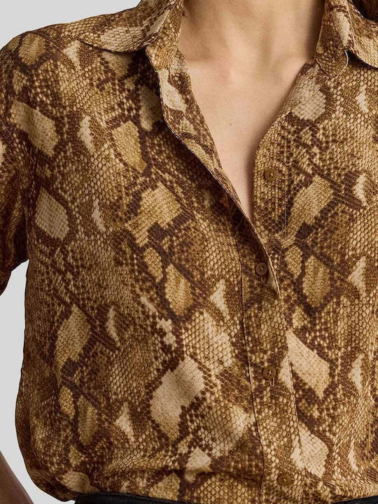 Langärmeliges Damenhemd Light Beige
