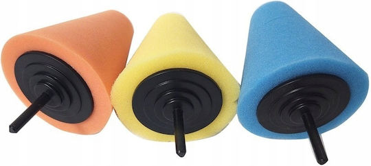 Set 3 Bureți De Polizare Conici Margini Mânere Evacuare 75 Mm