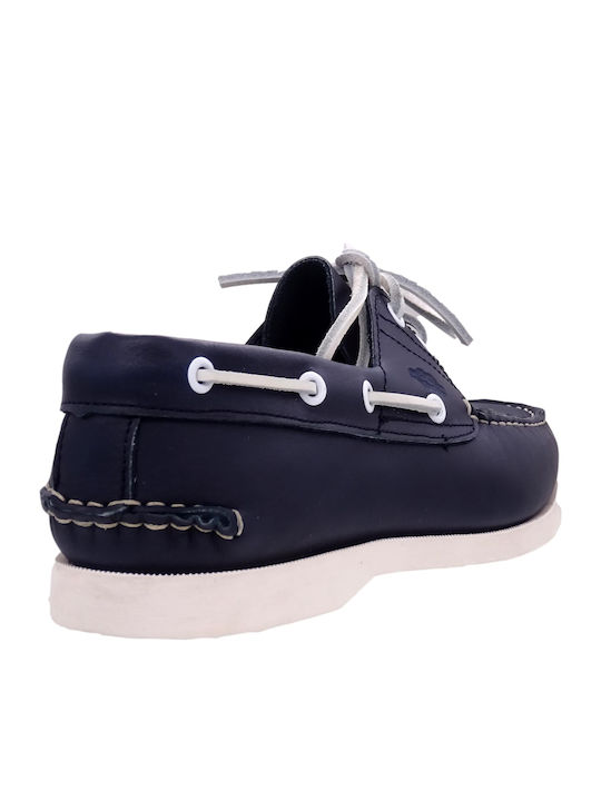 Δερμάτινα Ανδρικά Boat Shoes σε Μπλε Χρώμα