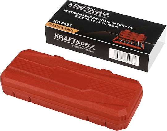 Kraft & Dele Ключове Гнезда Аерос С Каре HEX 1/2" Комплект 8 Броя