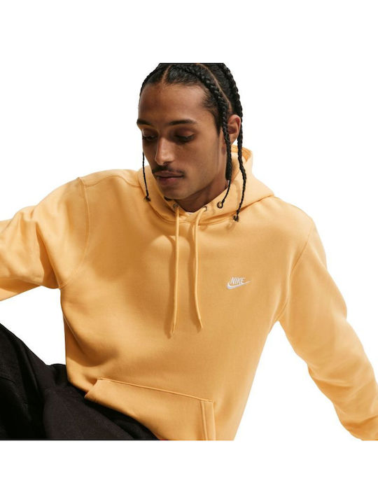Nike Club Φούτερ Gold με Κουκούλα