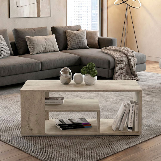 Правоъгълна Централна Кафе Маса Abdera Дървена Travertine М110xШ60xВ42см